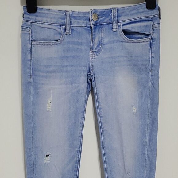 AMERICAN Eagle Super Super Stretch 27x27 Super Low Rise Size 0 Jeggings - Picture 2 of 8